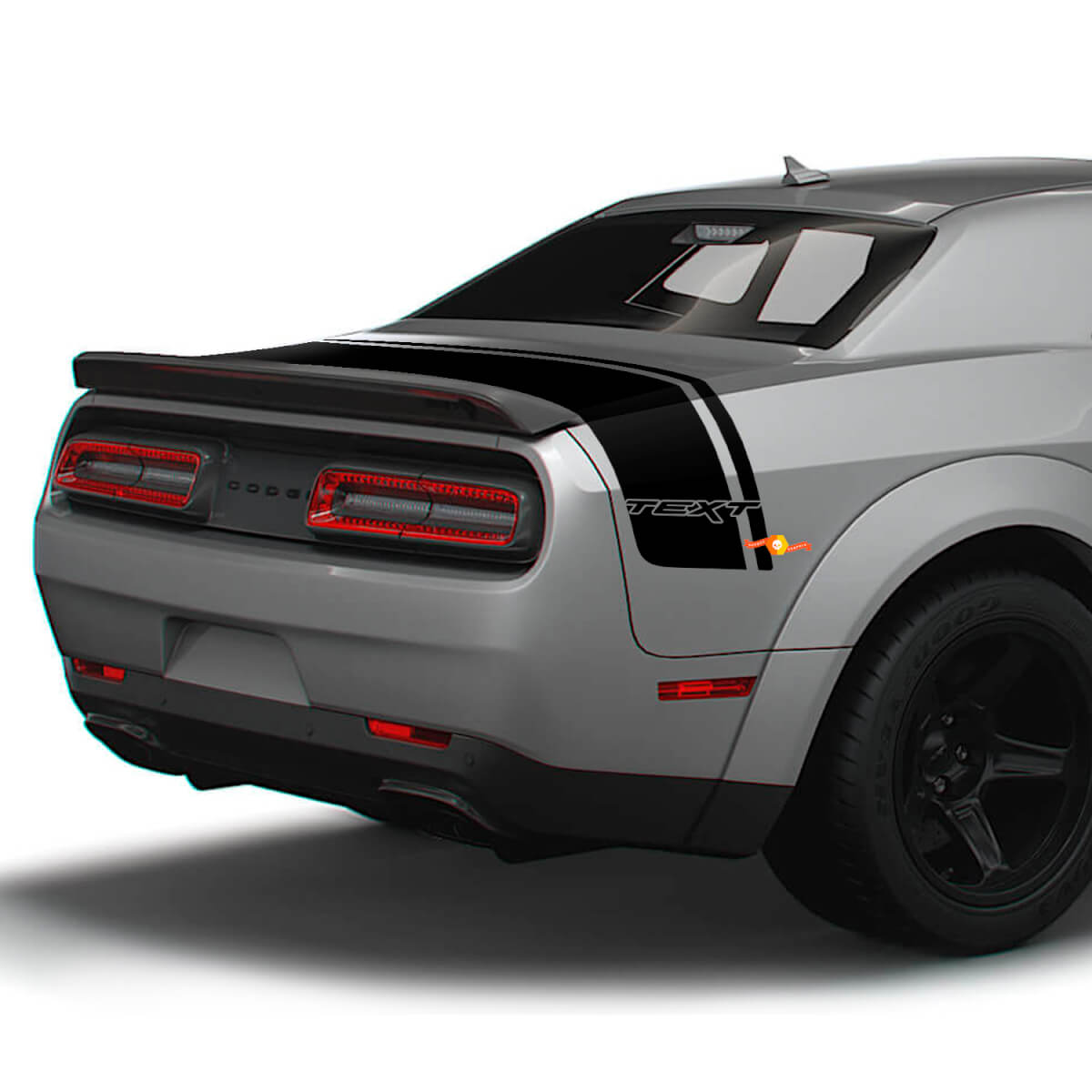Custom Lettering Rear Trunk Dual Stripes Vinyl Decals for Dodge Challenger