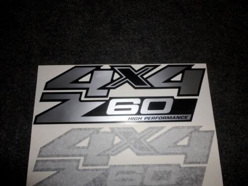 Z60 High Performance 4x4 Vinyl Decal for GMC Sierra Yukon Canyon