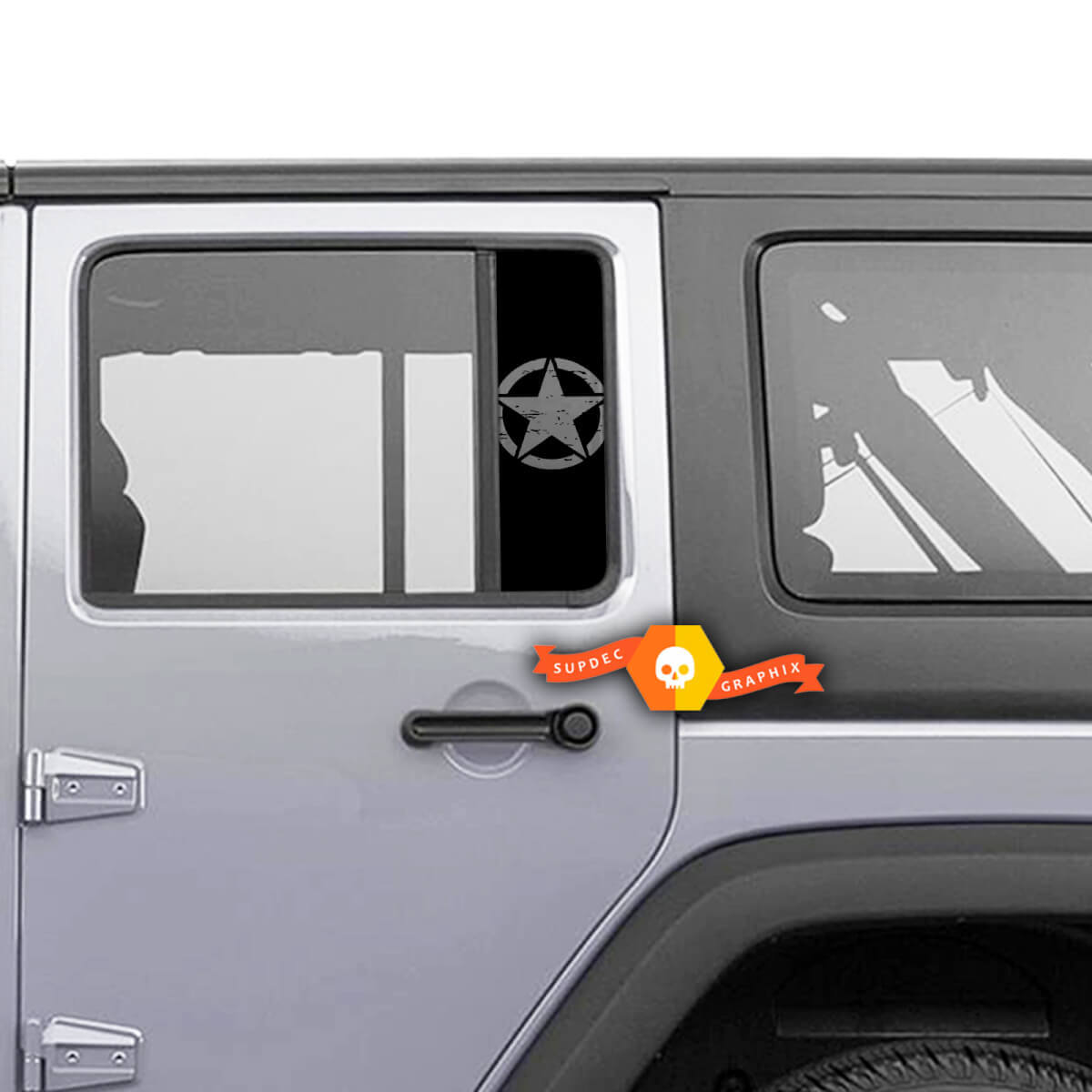Window Star Doors Vinyl Stickers Decal Left Right for Jeep Gladiator Wrangler