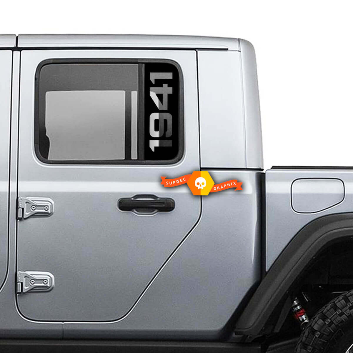 Pair 1941 Window Doors Vinyl Stickers Decal for Jeep Gladiator Wrangler