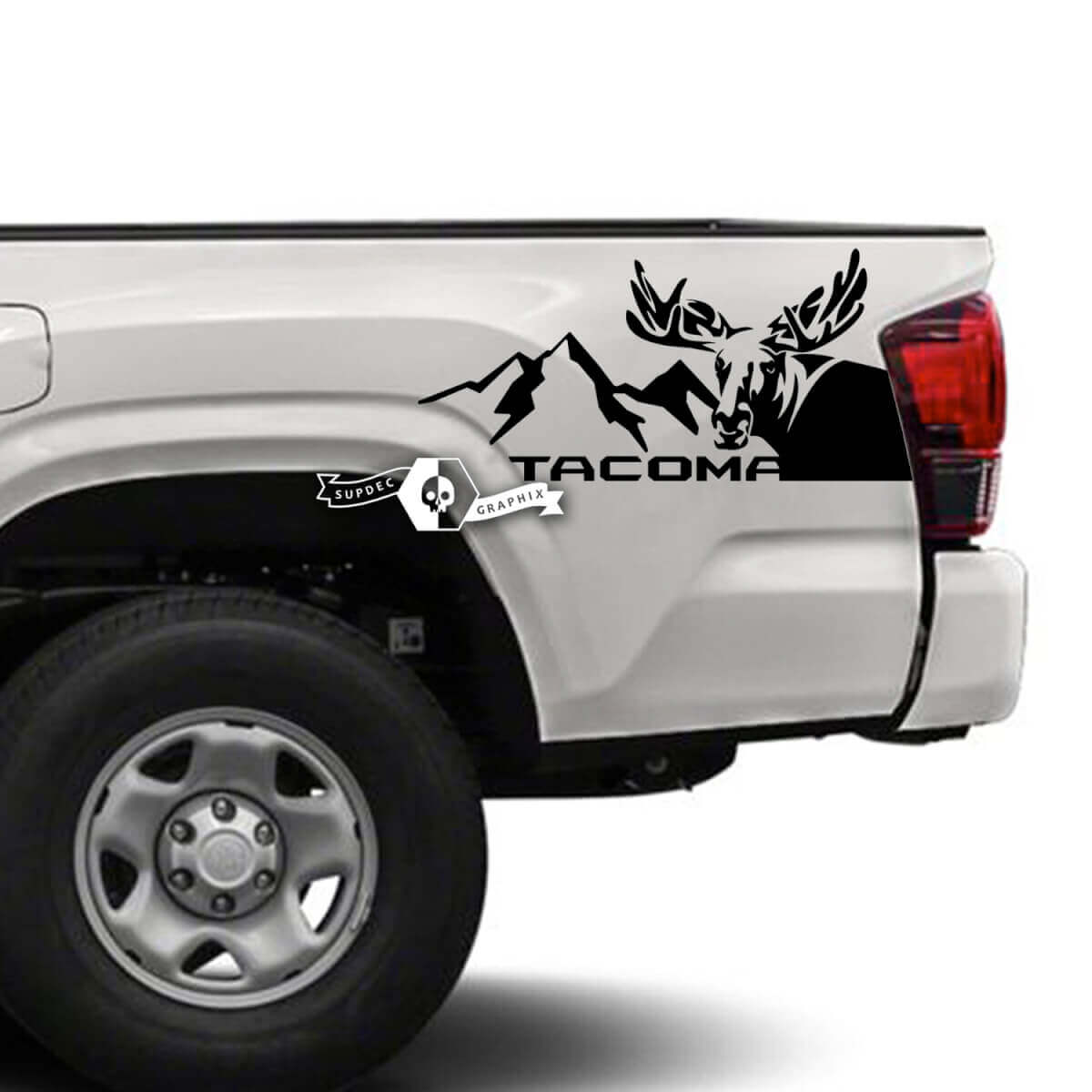 Pair Toyota Tacoma SR5 Bed Side Deer Mountains Vinyl Decals Graphic Sticker