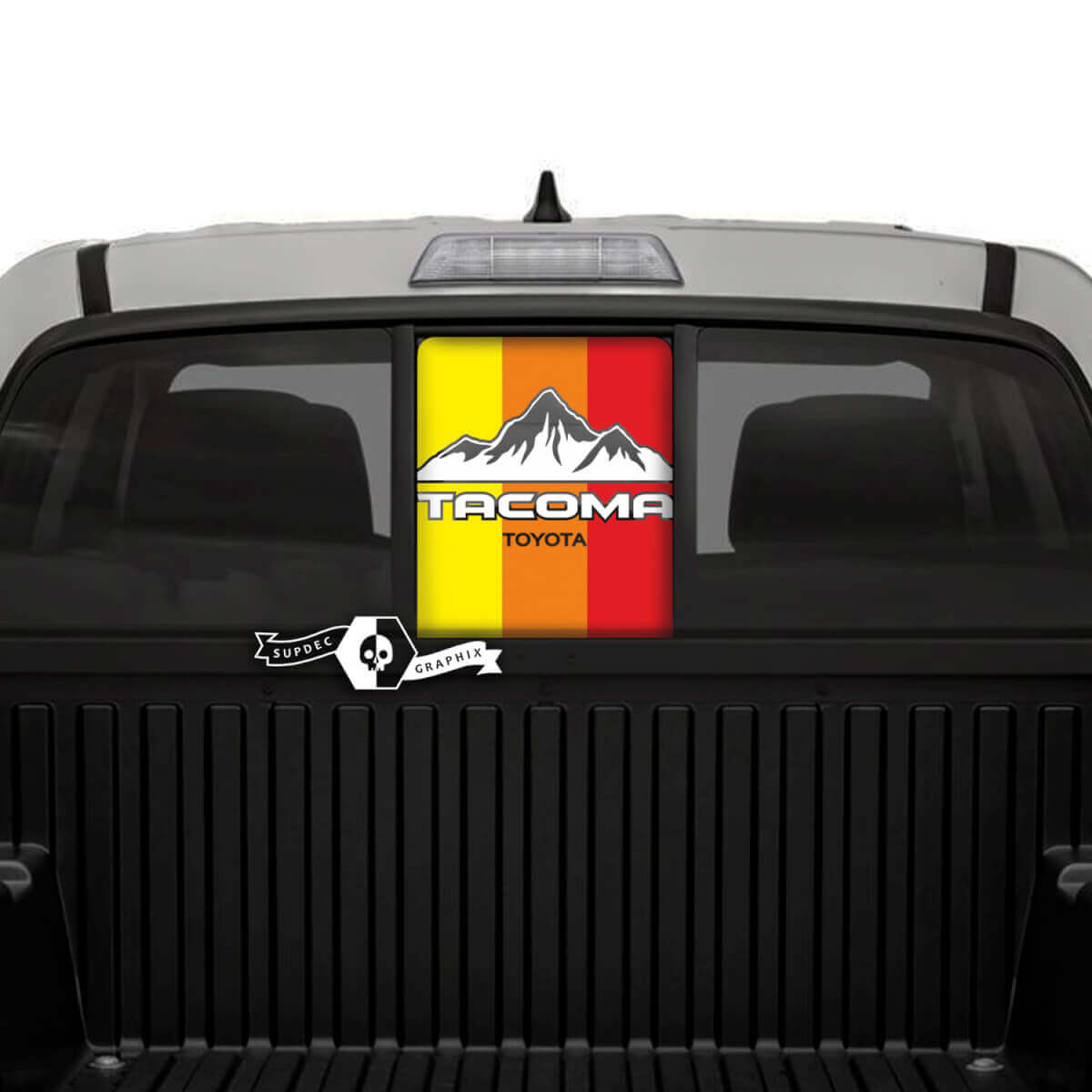 Rear Window Three Color Old School Sunset Shadow Vinyl Decals Graphic Sticker for Toyota Tacoma SR5