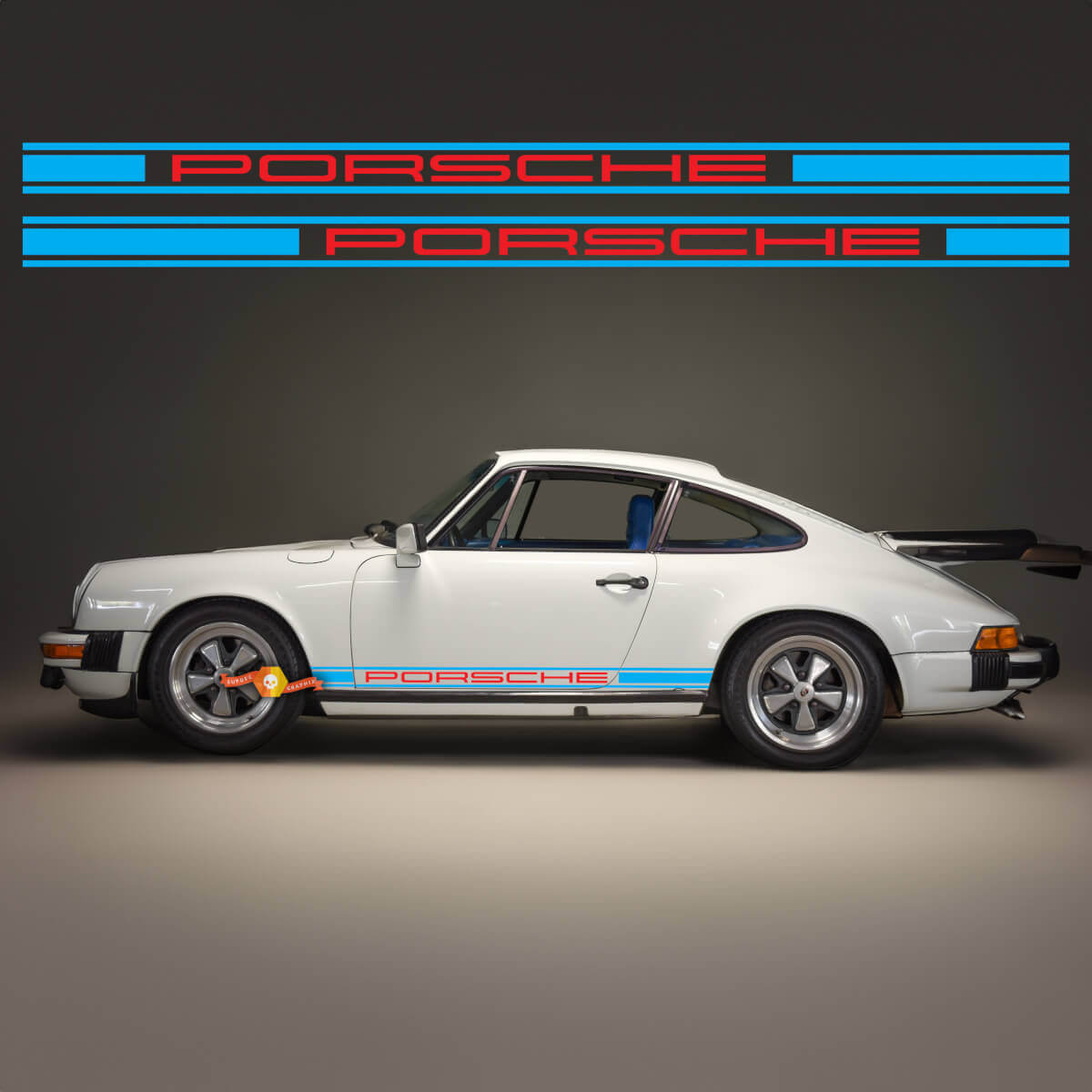 Classic Design Side Stripes Vinyl Decal Kit for Porsche 911 SC 1979