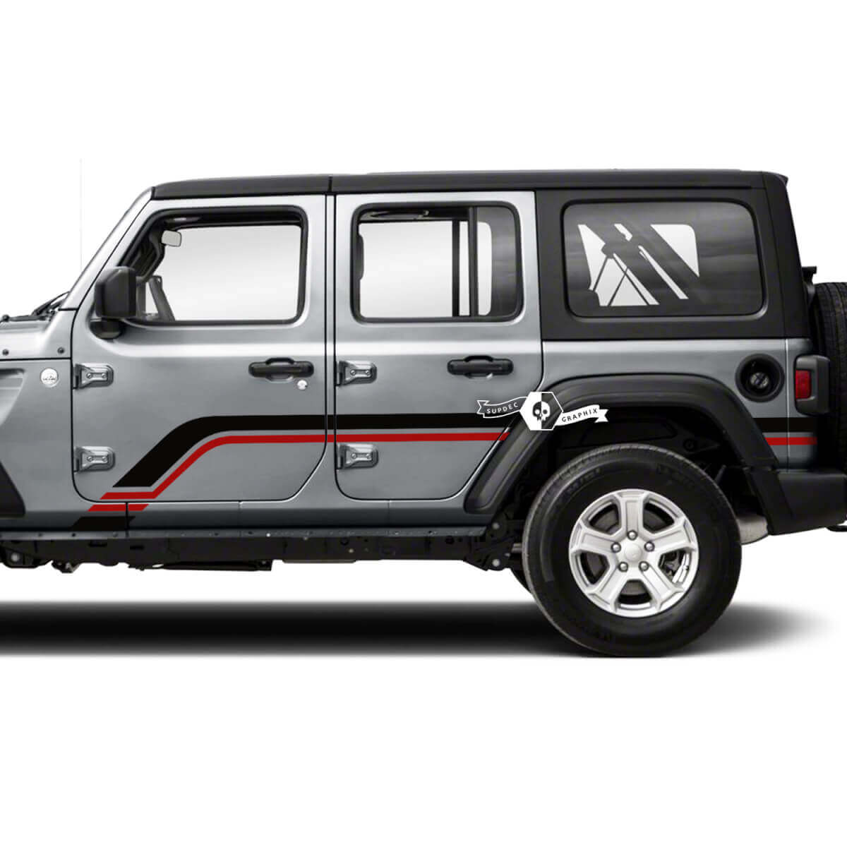 Doors Fender Side Stripe Vinyl Sticker Decal 2 Colors for Jeep Wrangler Unlimited 2