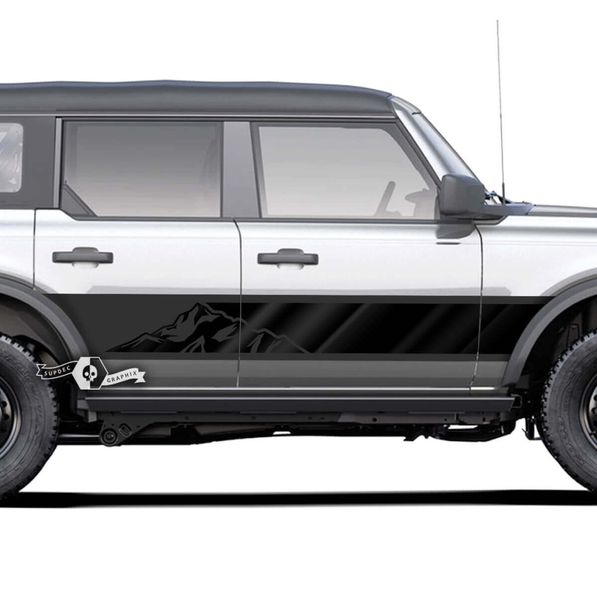 Mountains Style Rocker Panel Side Decals for Ford Bronco