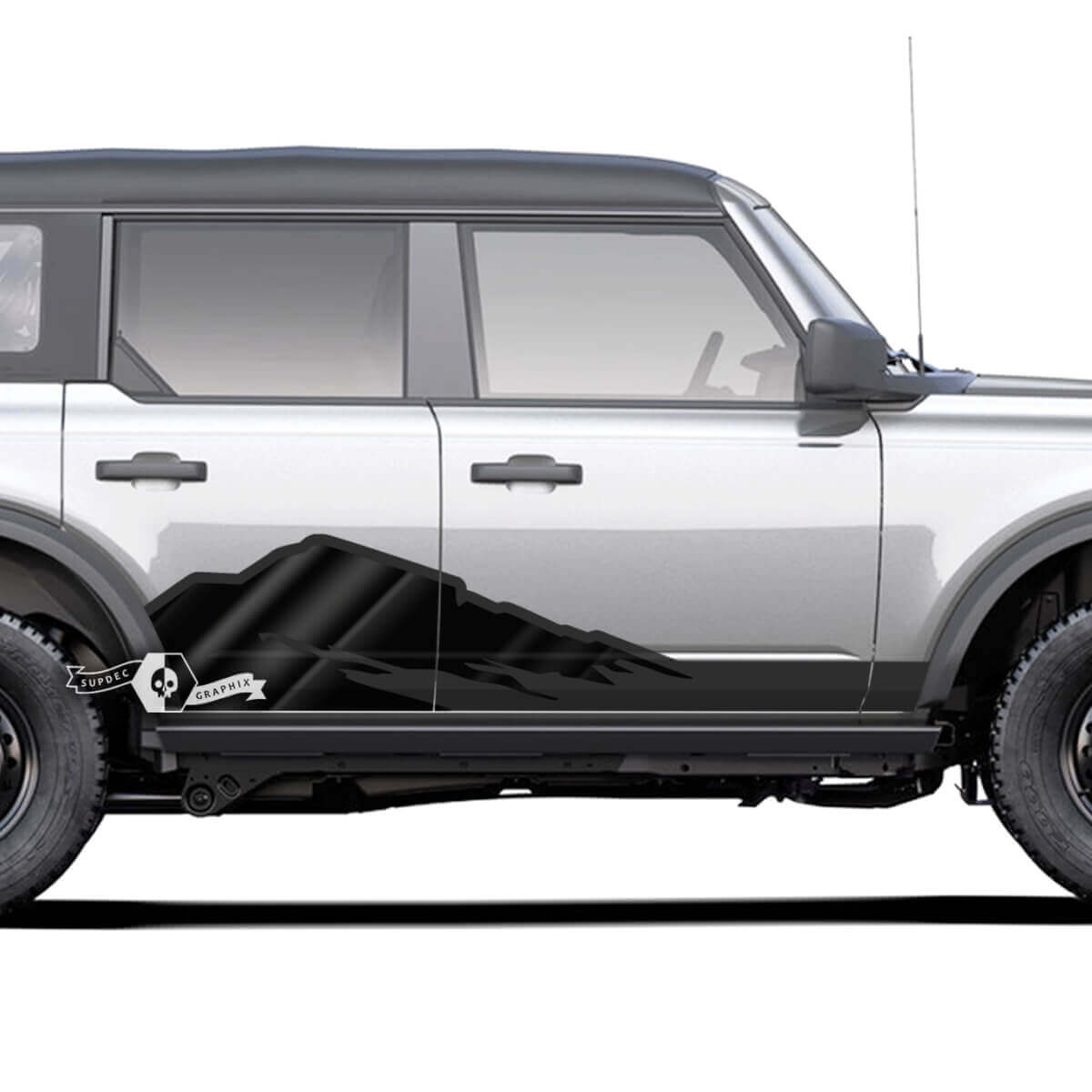 Mountains Style Rocker Panel Side Door Decals for Musclecar horse