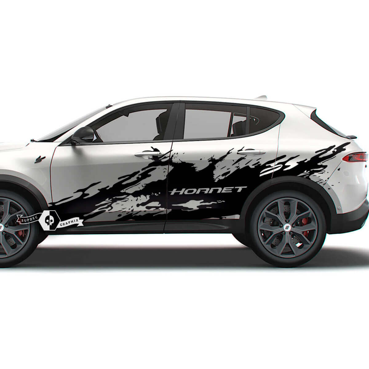 Pair Doors Side Stripes Splash Wrap Vinyl Decals Stickers for Dodge Hornet