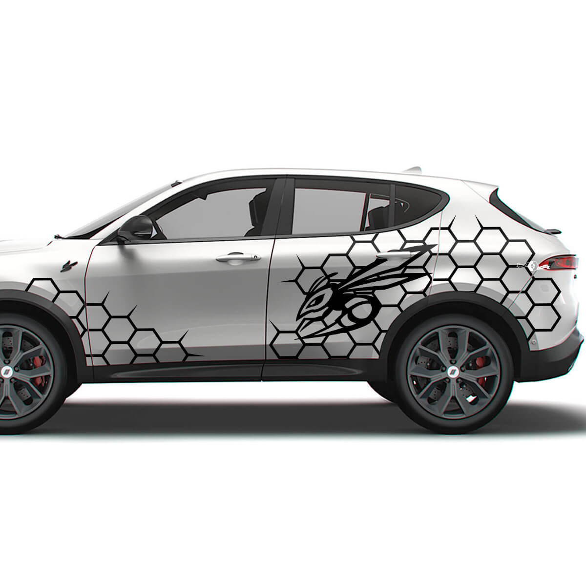 Hornet Logo Honeycomb Style Side Vinyl Decals Kit for Dodge Hornet