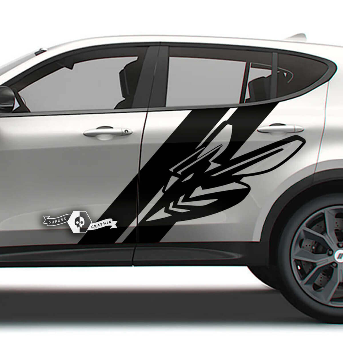 Pair Doors Splash Stripe Honeycomb Vinyl Decals Stickers for Dodge Hornet