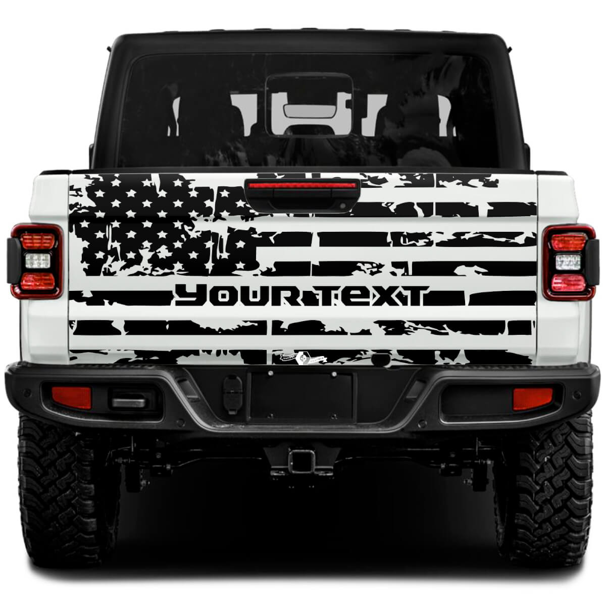 USA Flag Distressed Wrap Tailgate Vinyl Stickers Decals for Jeep Gladiator