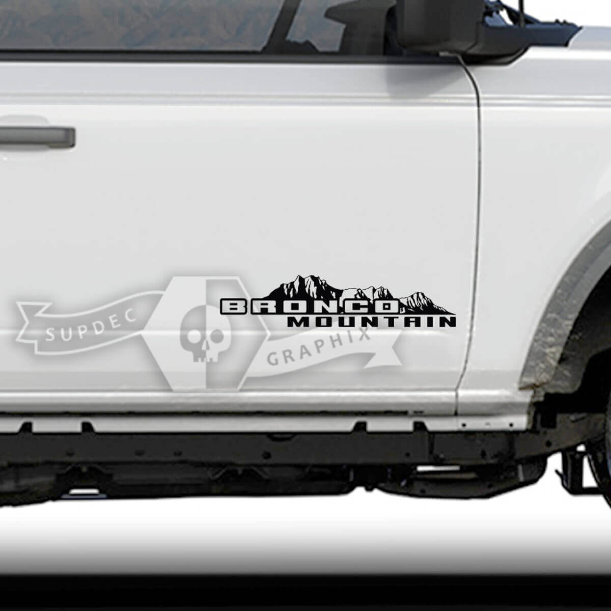 Doors Mountains Side Panel Vinyl Decals for Ford Bronco