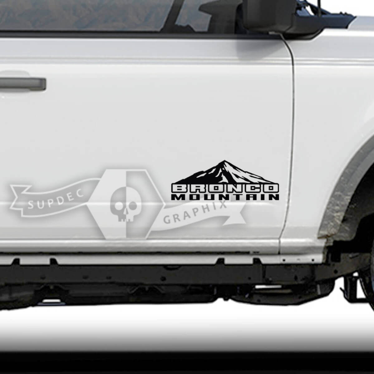 Doors Mountains Side Vinyl Decals for Ford Bronco