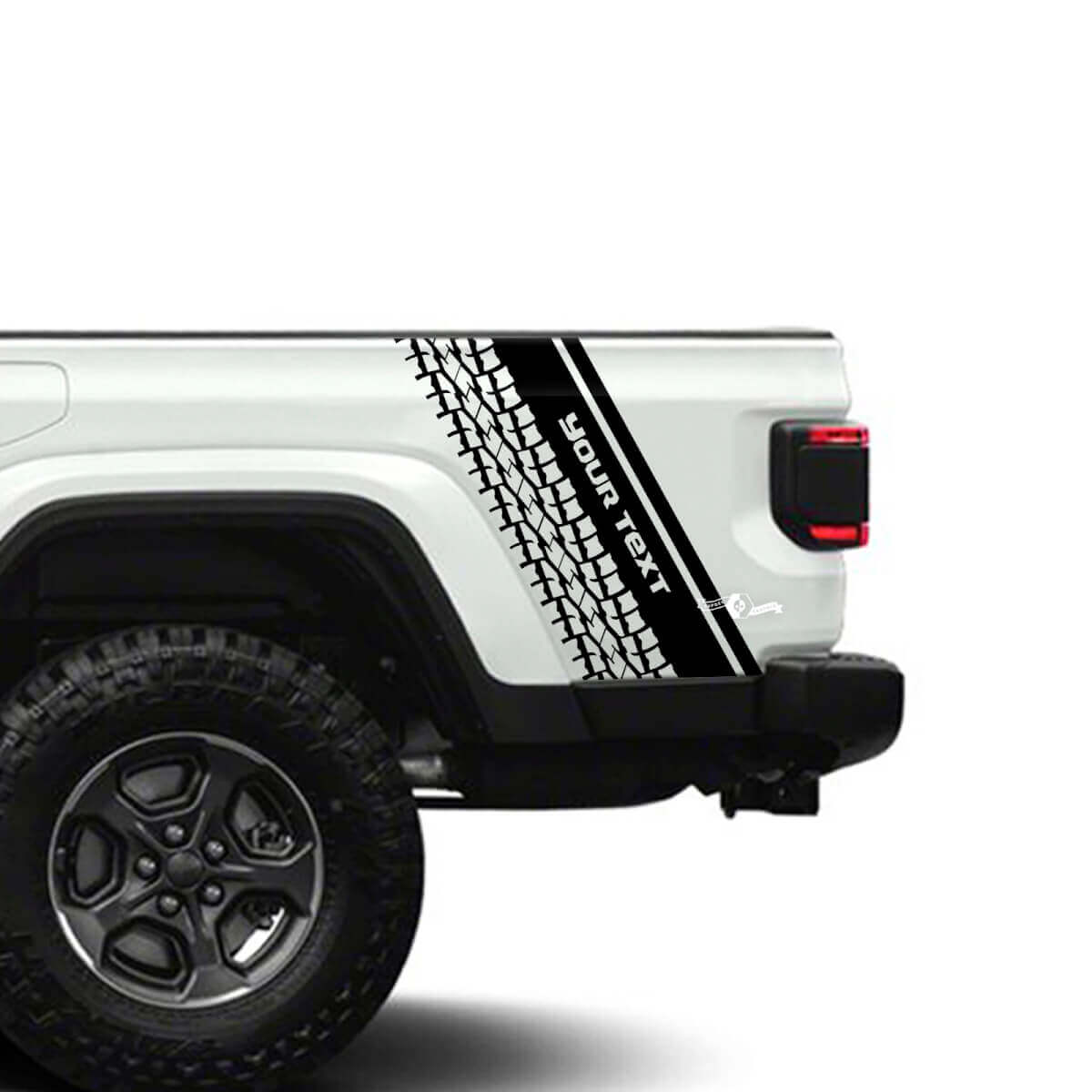 Bed Side Fender Tire Tracks 4x4 Off-Road Racing Stripe Kit Outline Vinyl Decal Sticker Pair for Jeep Gladiator