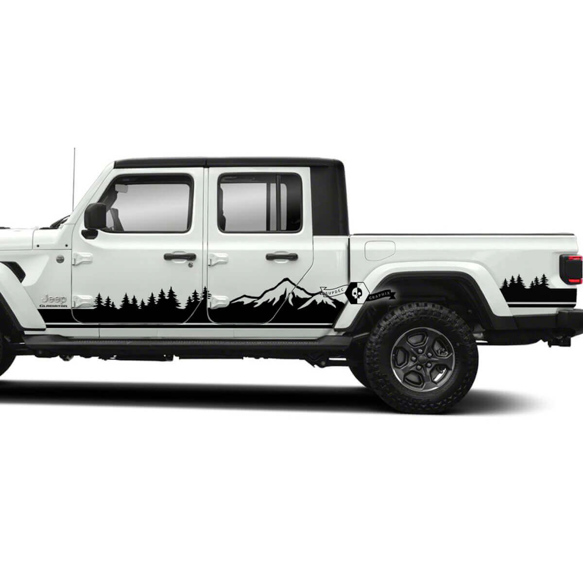 Mountain Forest Rocker Panel Side Vinyl Decals Graphics Sticker for Jeep Gladiator