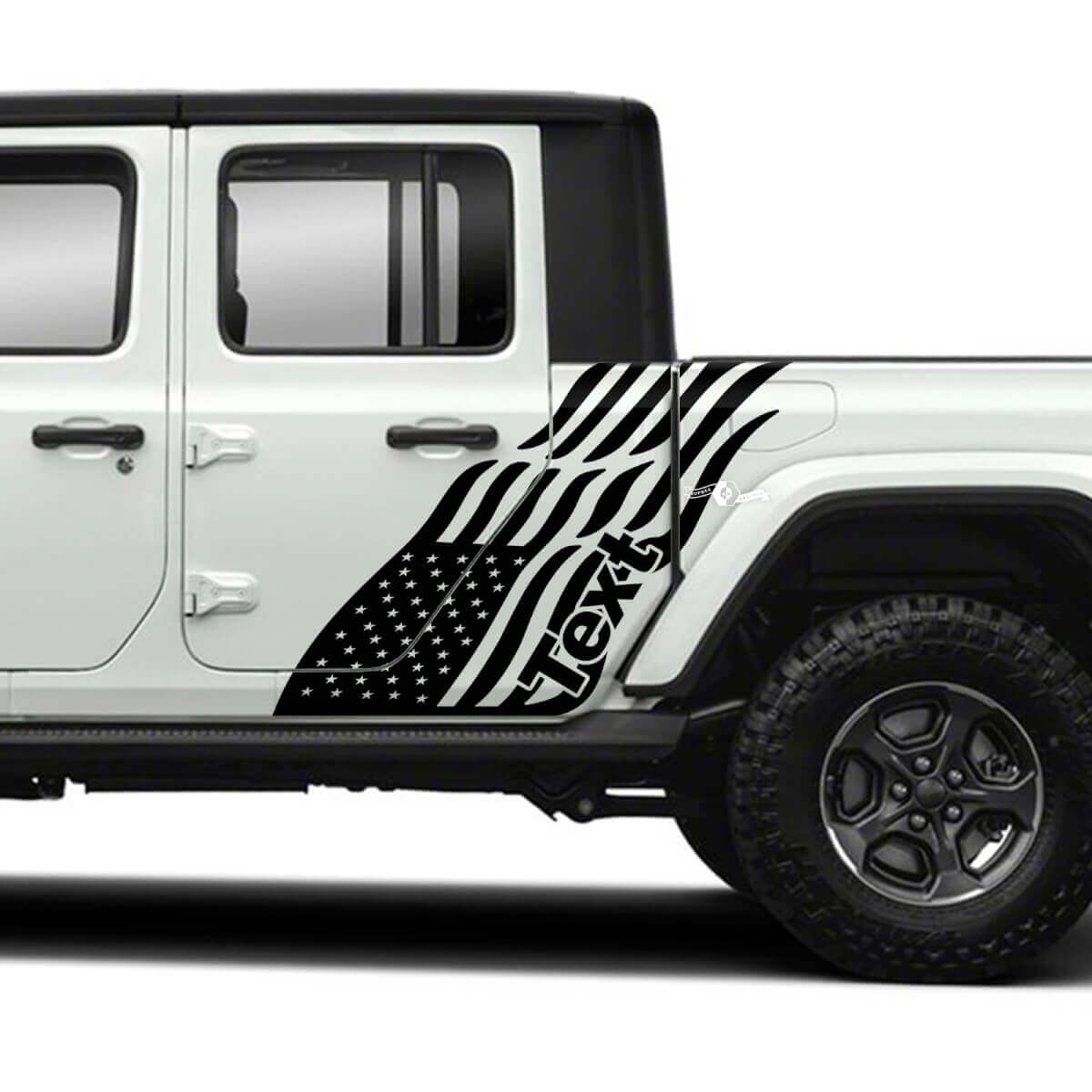 Side USA Flag Doors Stickers Decals Vinyl Graphics Stripe for Jeep Gladiator