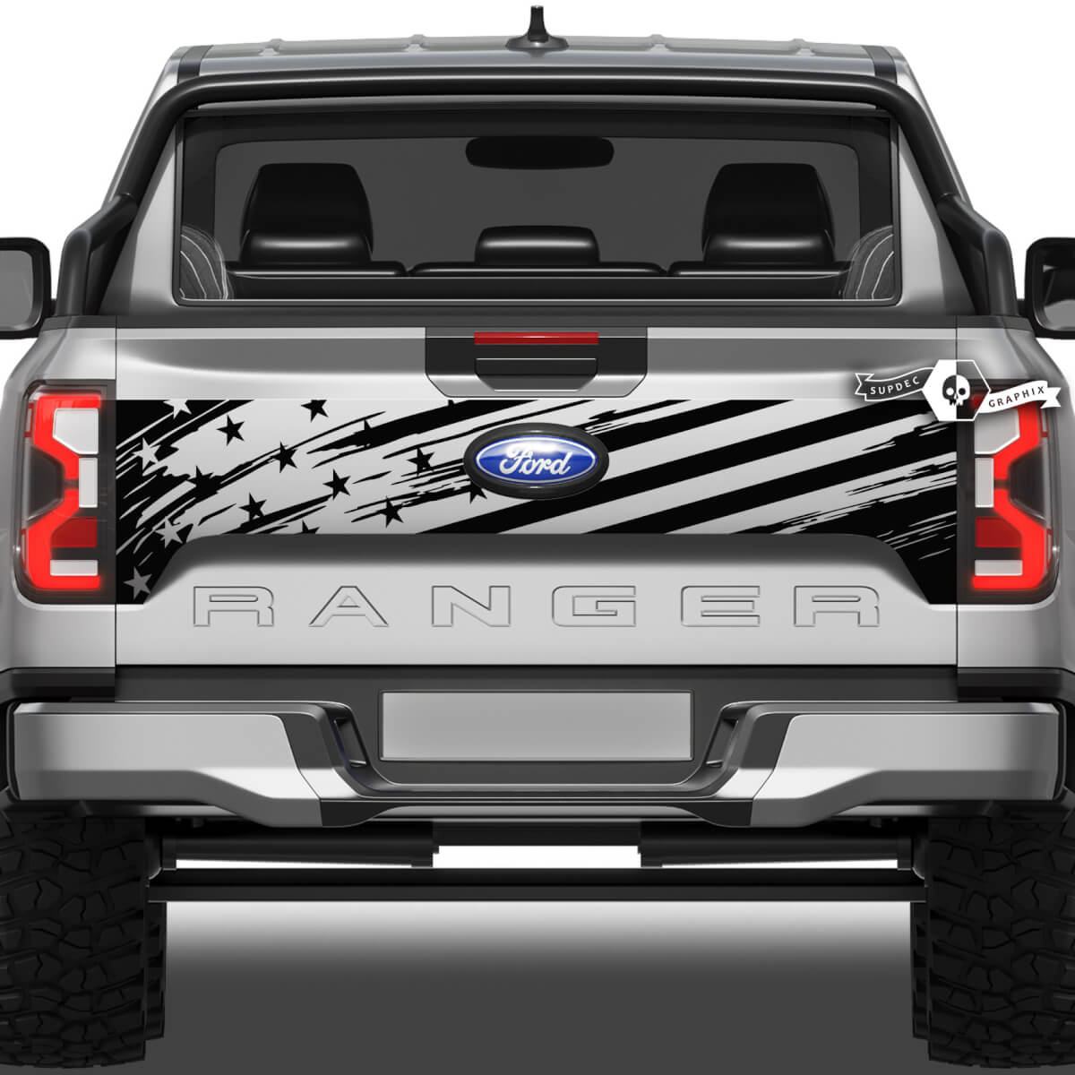 thumbnail image 2 of Rocky Mountain Graphics American Flag Tailgate Letters For 2018 Ford Raptor – Vinyl Decals 2 of 6