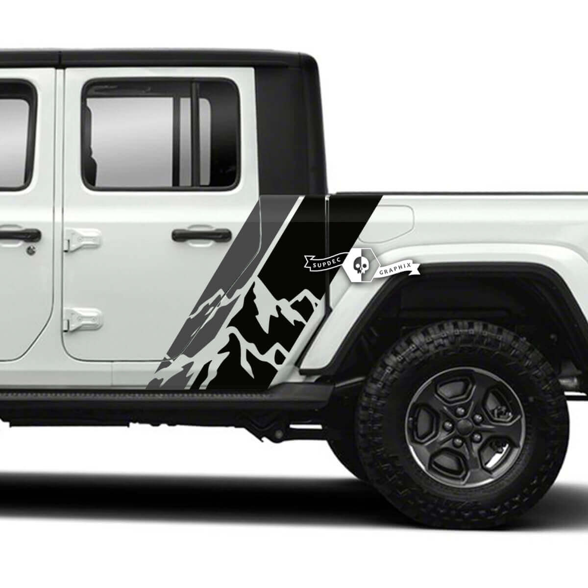 Side Mountains Stickers Decals Vinyl Graphics Stripe Kit 2 Colors for Jeep Gladiator