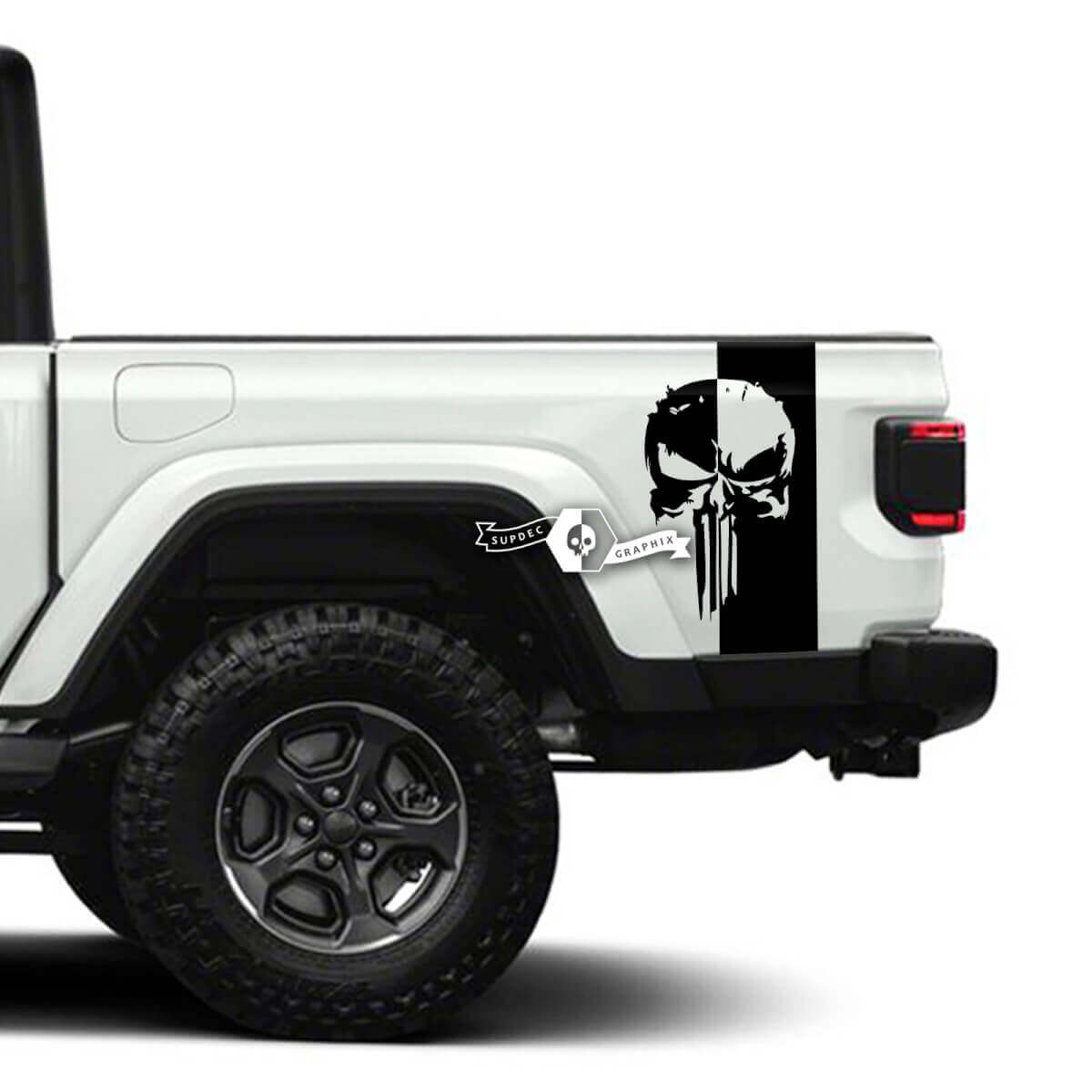 Side Punisher Stickers Decals Vinyl Graphics Stripe for Jeep Gladiator