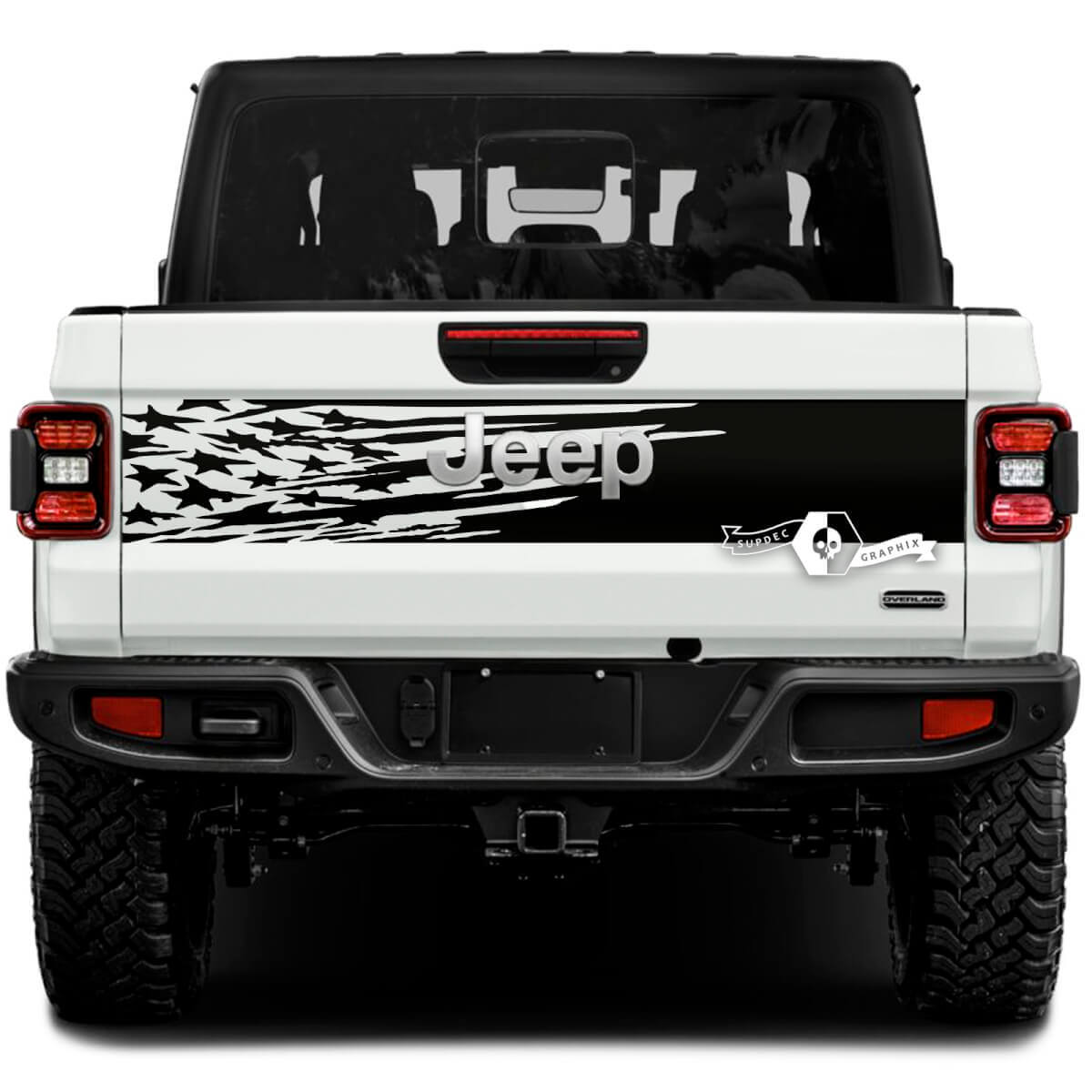 USA Flag Stickers Decals Vinyl Graphics Tailgate Bed Vinyl Stickers Decals for Jeep Gladiator