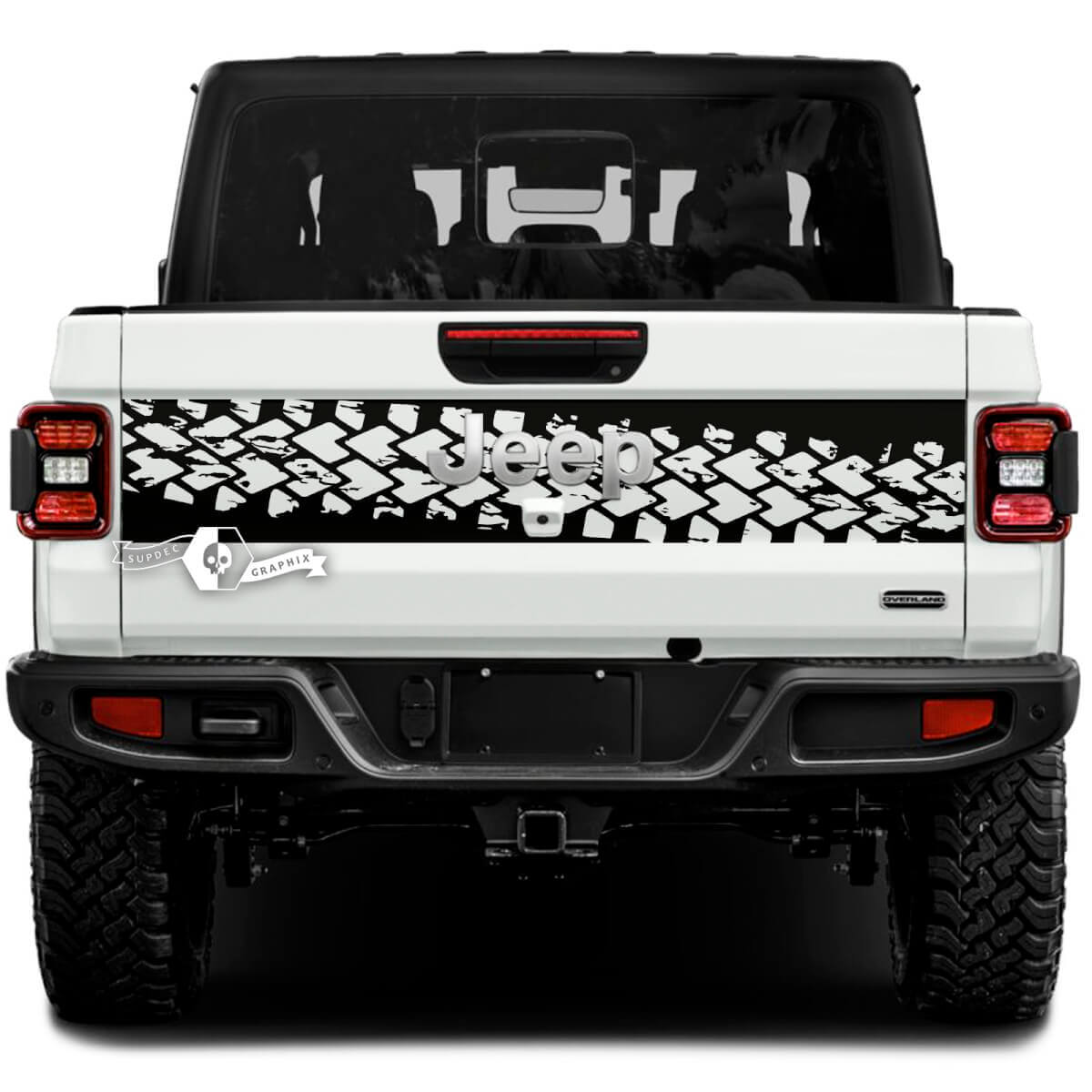 Mud Tire Track Wrap Tailgate Bed Vinyl Decals Stickers for Jeep Gladiator