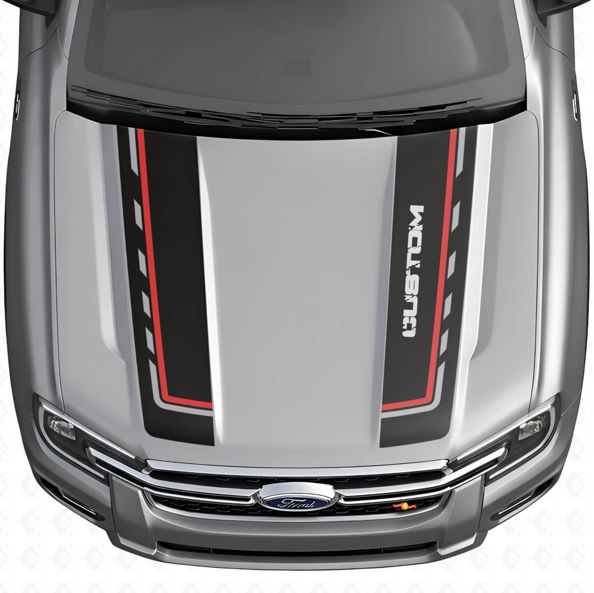Double Custom Hood Stripes Vinyl Decal Kit for Musclecar Ranger