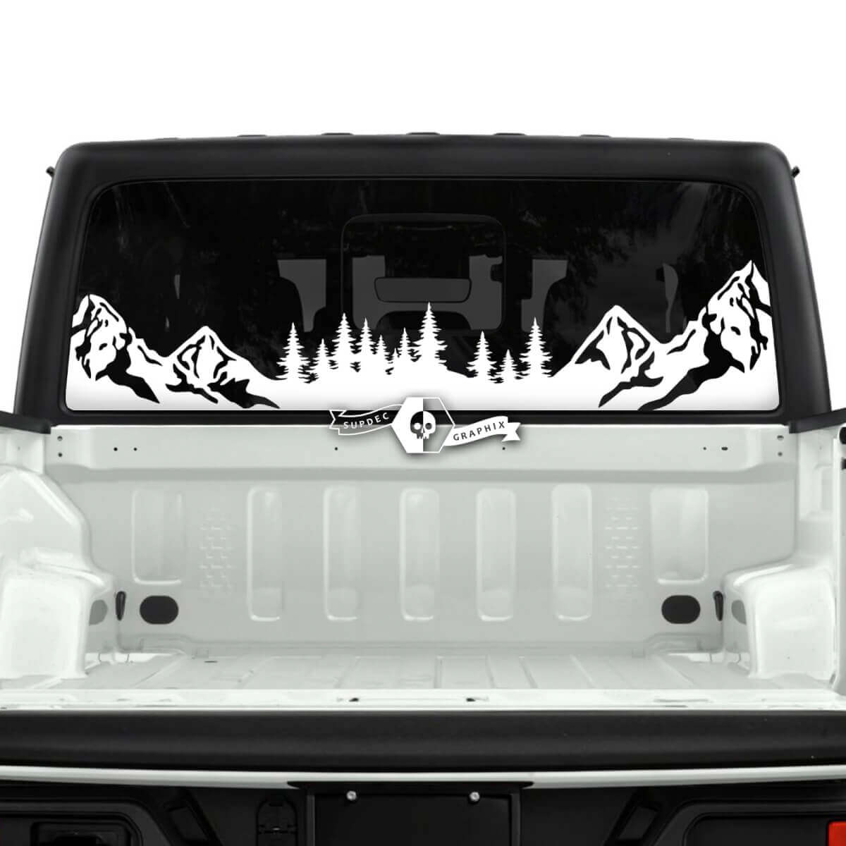 Mountains Forest Rear Window Stripe Vinyl Decals Stickers for Jeep Gladiator