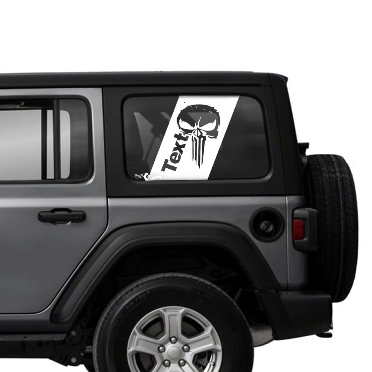Punisher Side Door Window Stripe Vinyl Decals Stickers for Jeep Wrangler Unlimited