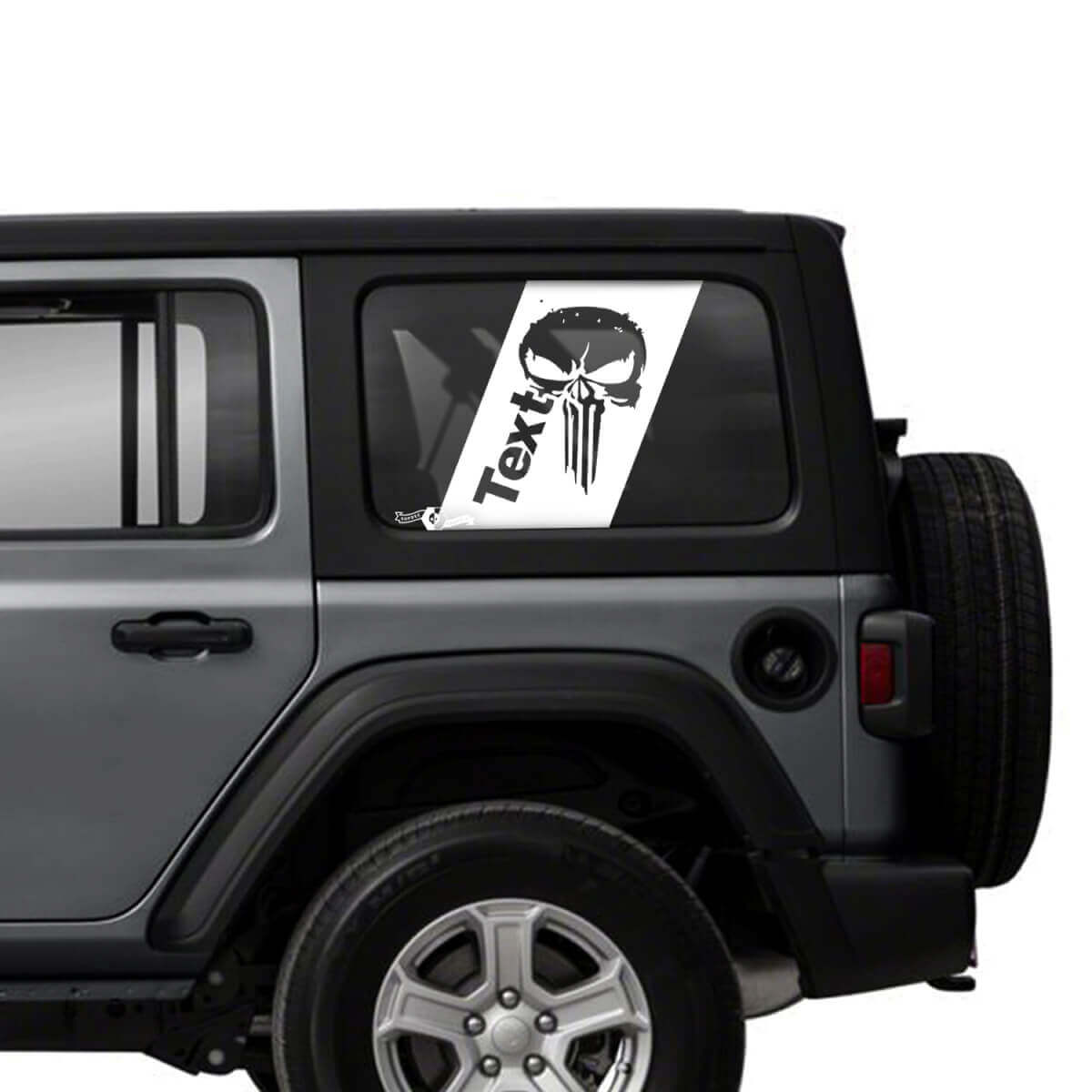Punisher Side Door Window Stripe Vinyl Decals Stickers for Jeep Wrangler Unlimited