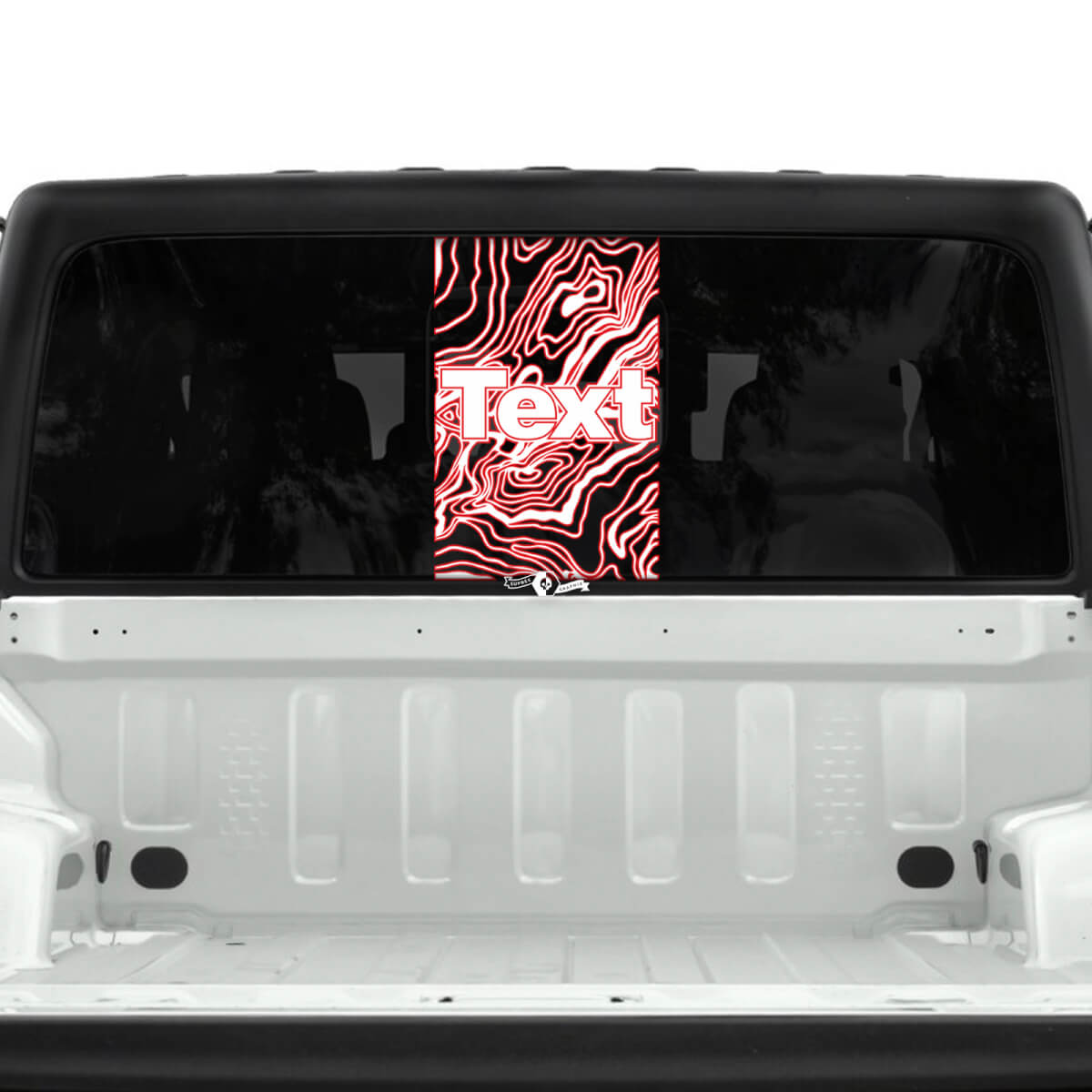 USA Topographic Map Rear Window 2 Colors Stripe Vinyl Decals Stickers for Jeep Gladiator