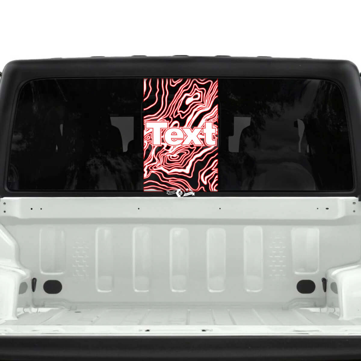 USA Topographic Map Rear Window 2 Colors Stripe Vinyl Decals Stickers for Jeep Gladiator