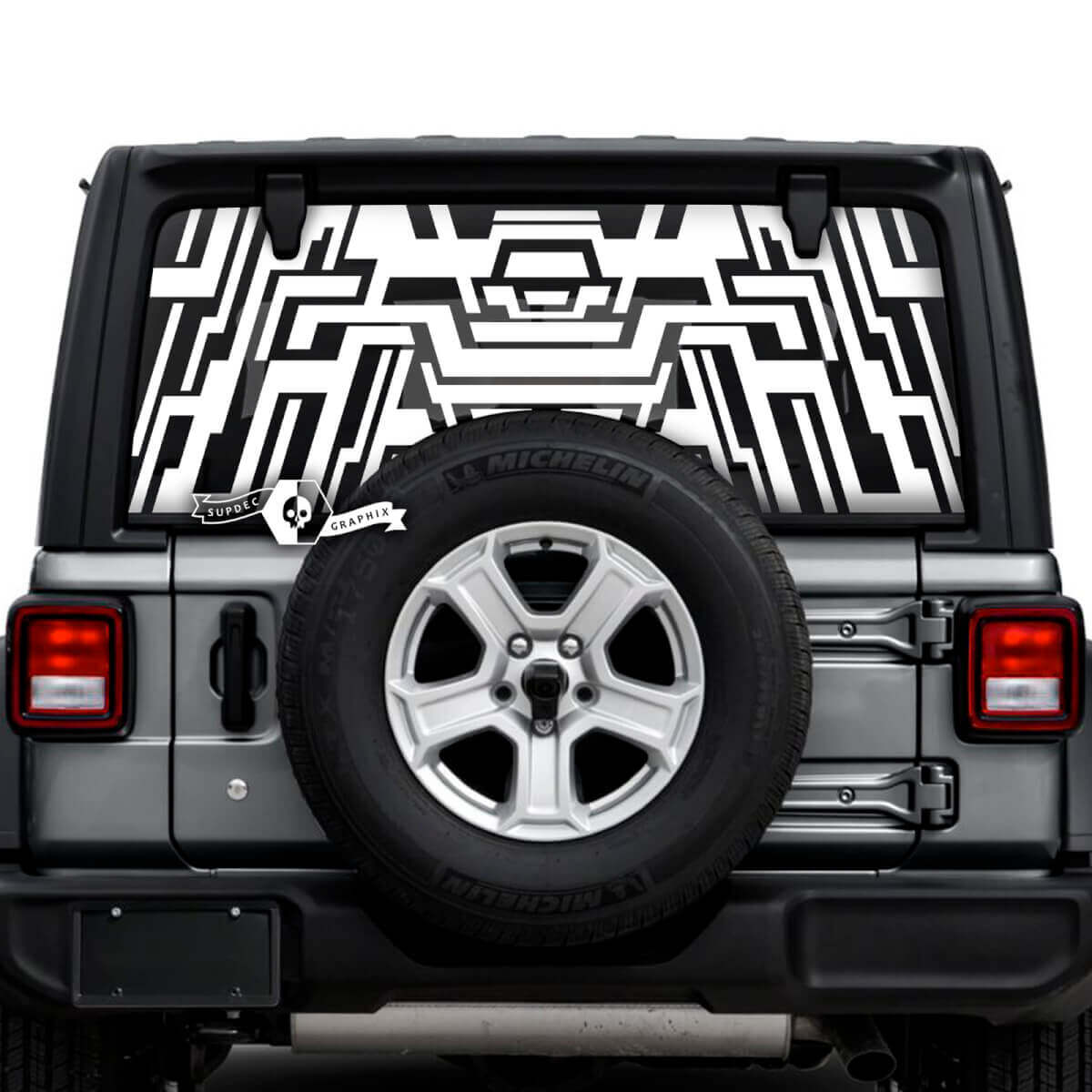 Geometry Rear Window Vinyl Stickers Decals for Jeep Wrangler Unlimited