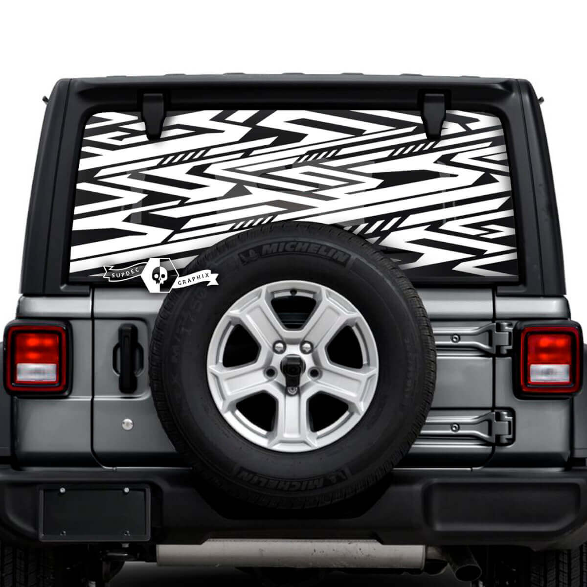 Geometry Line Rear Window Vinyl Stickers Decals for Jeep Wrangler Unlimited