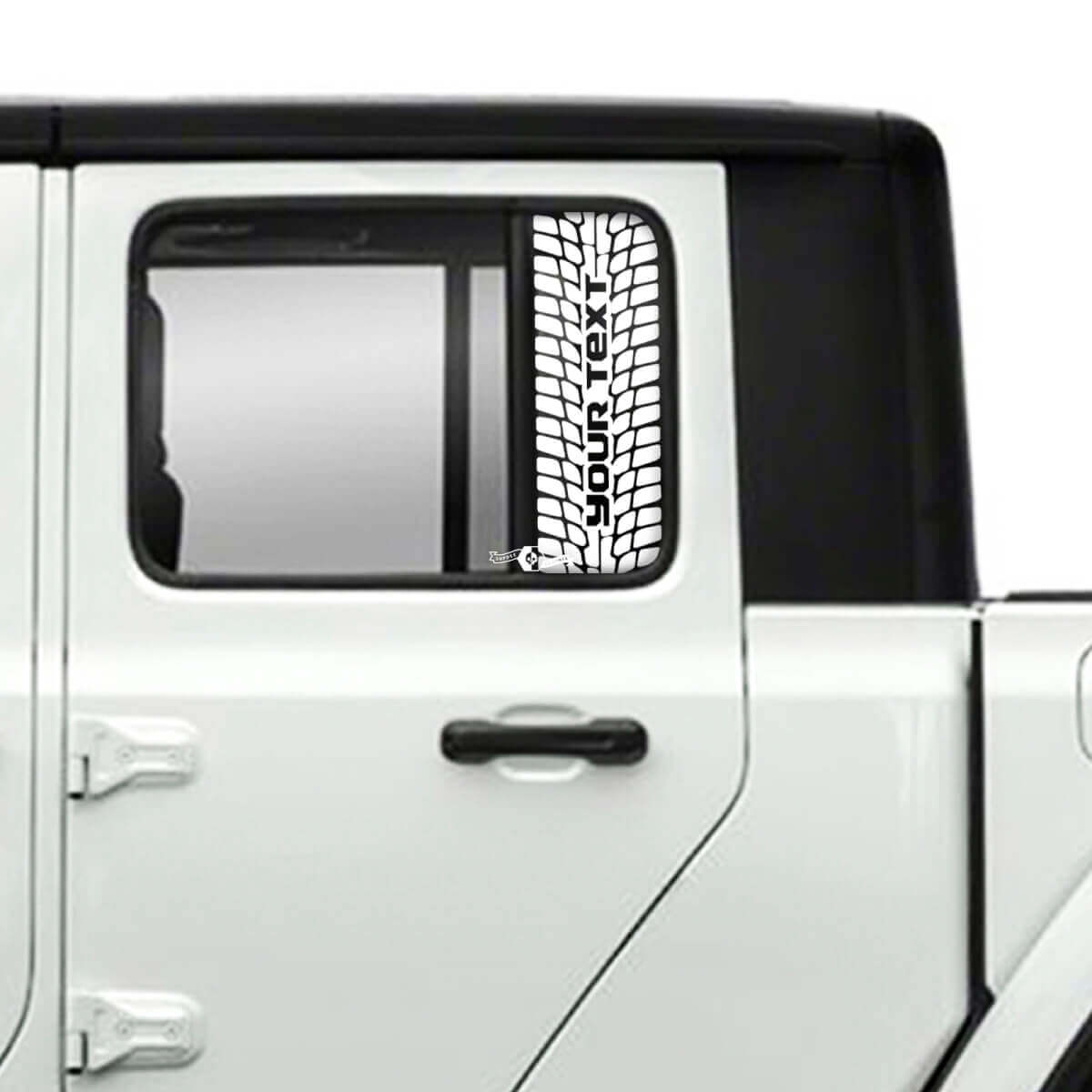 Tire Track Destroyed Doors Window Vinyl Stickers Decals for Jeep Gladiator