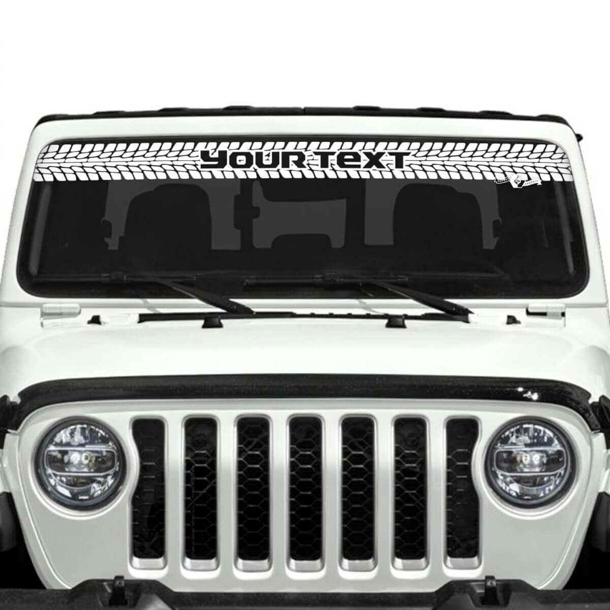 Custom Text Tire Track Windshield Vinyl Stickers Decals for Jeep Gladiator