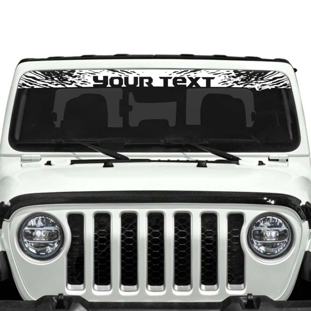 Custom Text Destroyed Mud Wrap Windshield Vinyl Stickers Decals for Jeep Gladiator