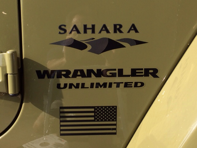 Jeep Mountain USA Flag Sahara Wrangler Unlimited CJ TJ YK JK XJ All Colors Sticker  Decal