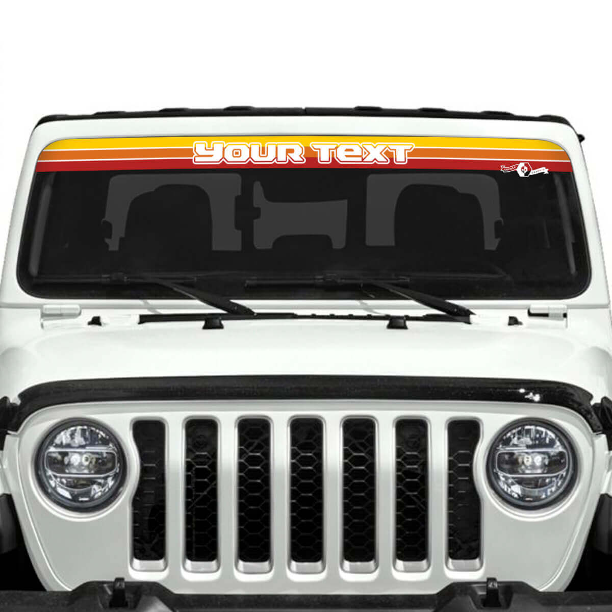 Custom SunSet Retro Vintage Classic Colors Windshield Vinyl Stickers Decals Gradient for Jeep Gladiator