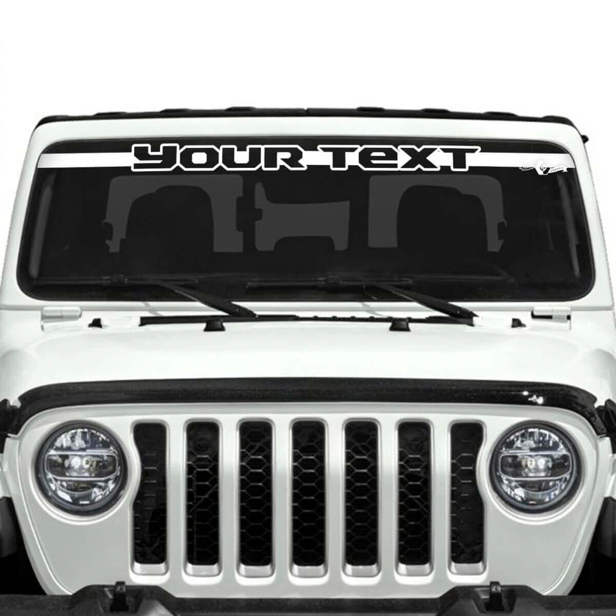 Custom Text Trim Outline Windshield Vinyl Stickers Decals for Jeep Gladiator