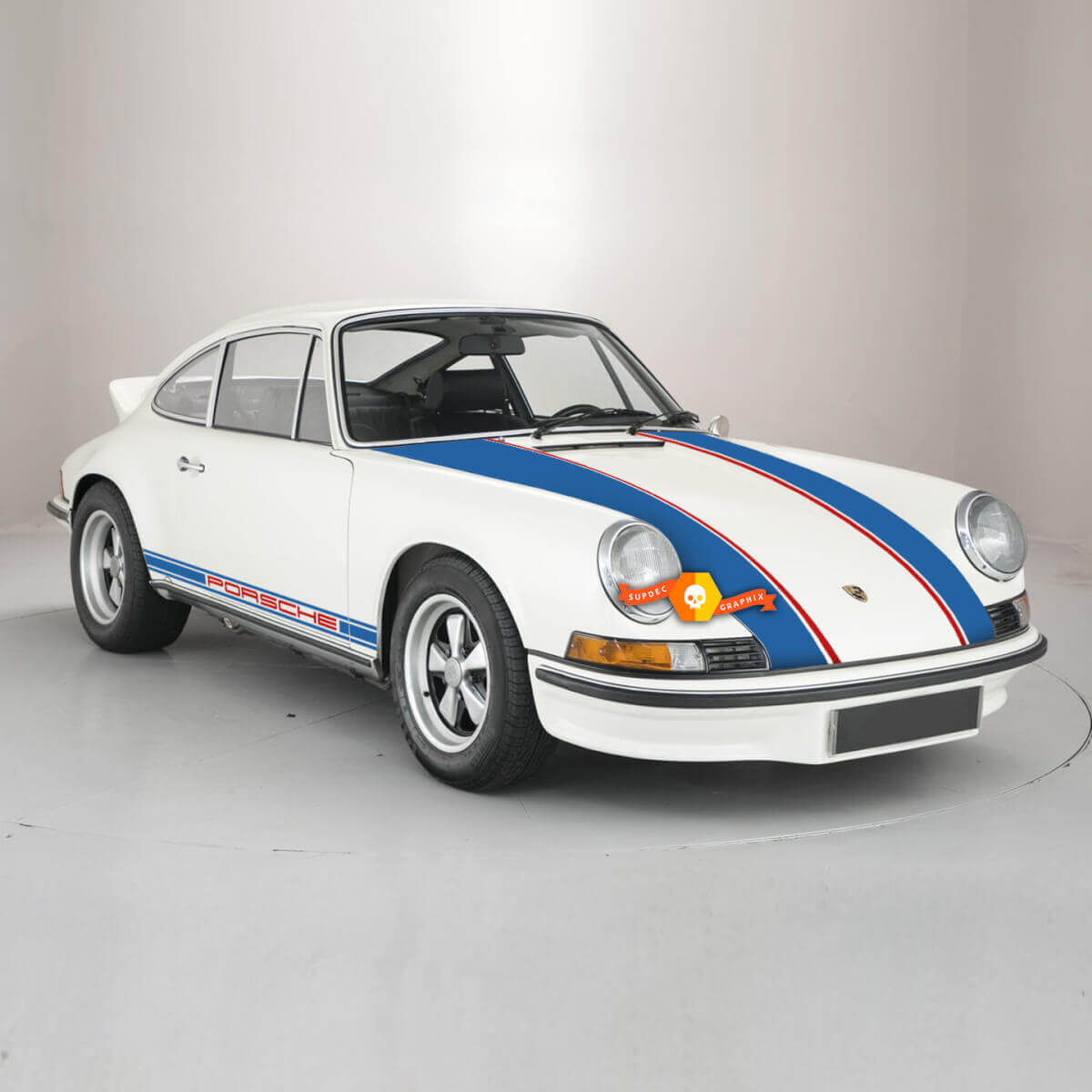 Classic Style Hood and Side Stripes Vinyl Decal Kit for Porsche 911