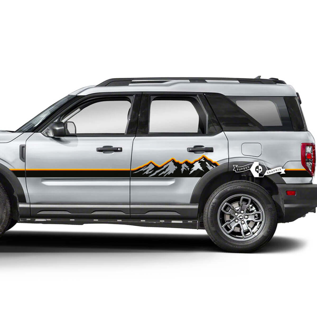 Mountains Forest Doors Side Logo Line Decals Stickers for Ford Bronco