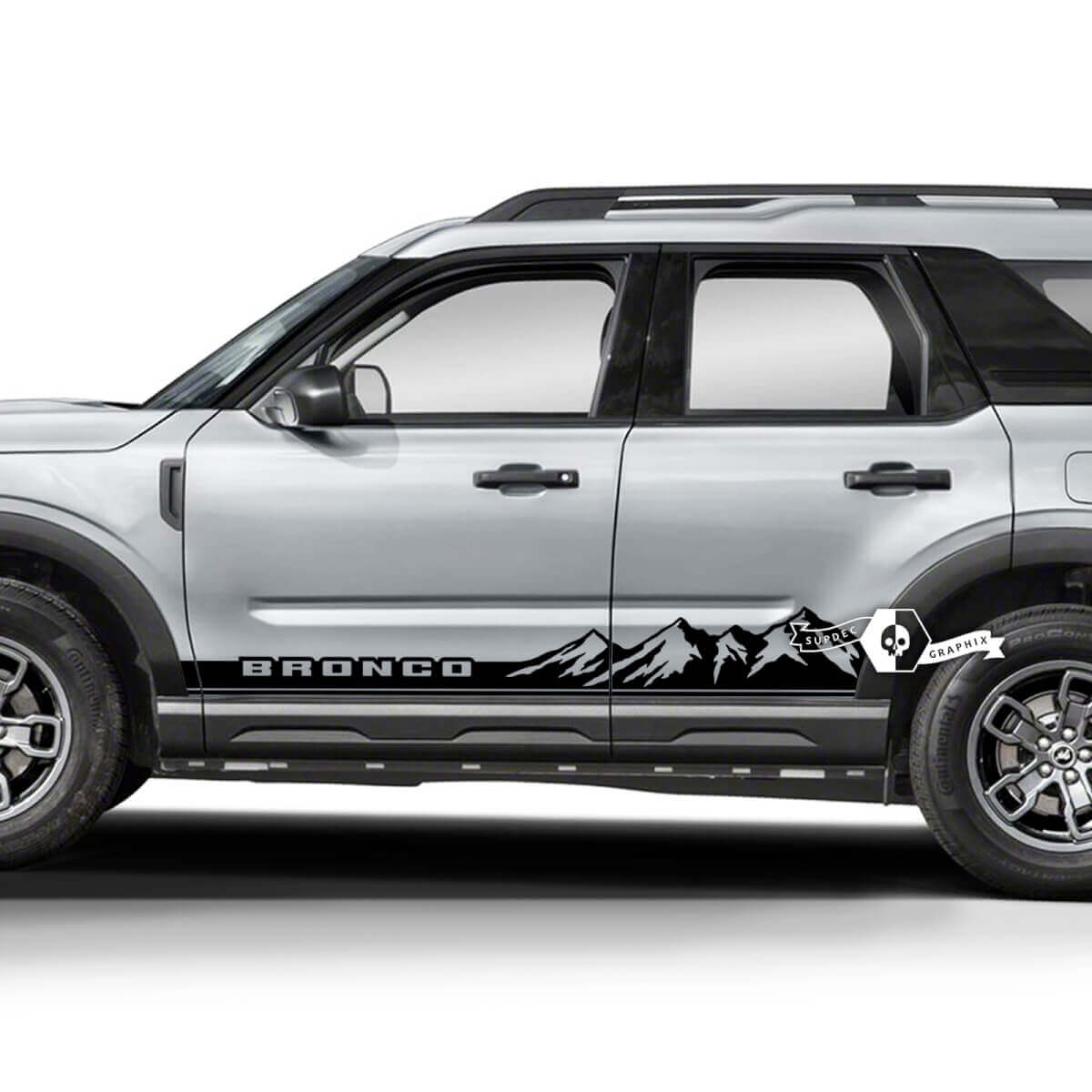 Mountains Forest Rocker Panel Side Logo Decals Stickers for Ford Bronco