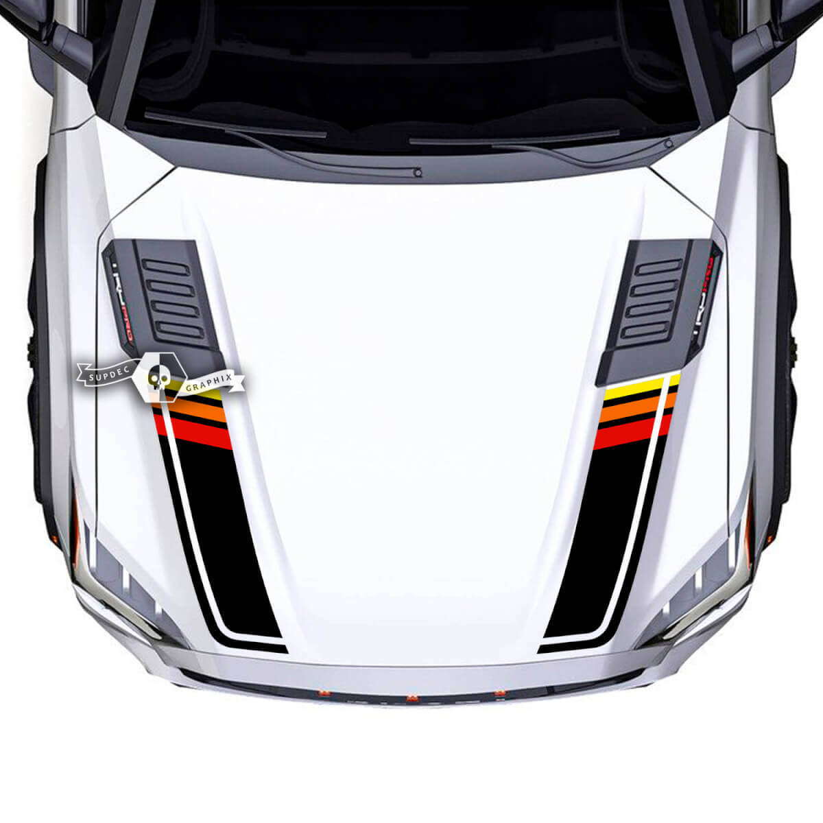 Toyota Sequoia Hood Retro Vintage Classic Colors Trim Vinyl Stickers Decal fits to Toyota Sequoia Spilled 