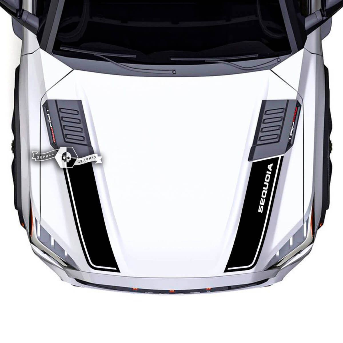 Toyota Sequoia Hood Trim Vinyl Stickers Decal fits to Toyota Sequoia Spilled 