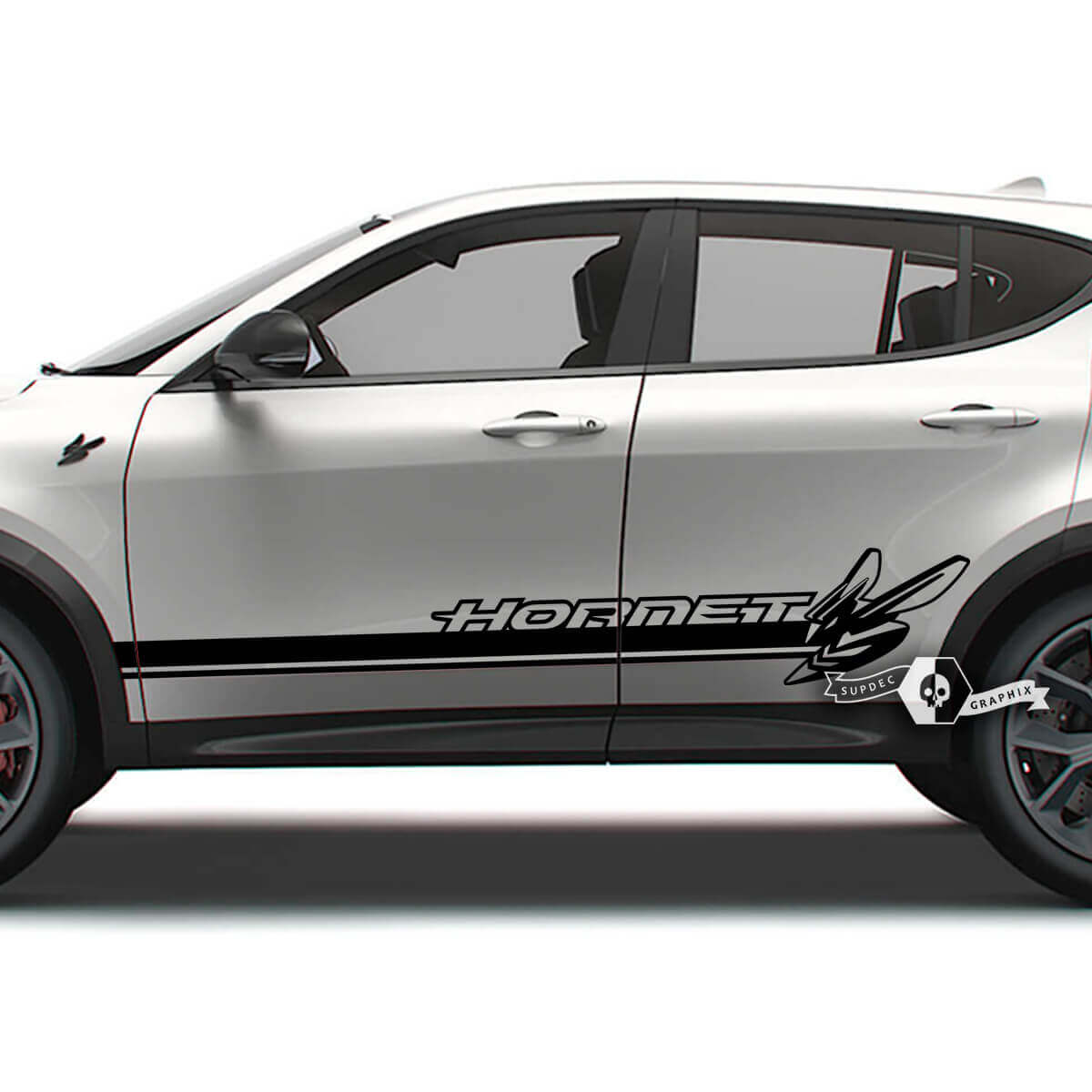 Pair Doors Side Stripes Logo Vinyl Decals Stickers for Dodge Hornet