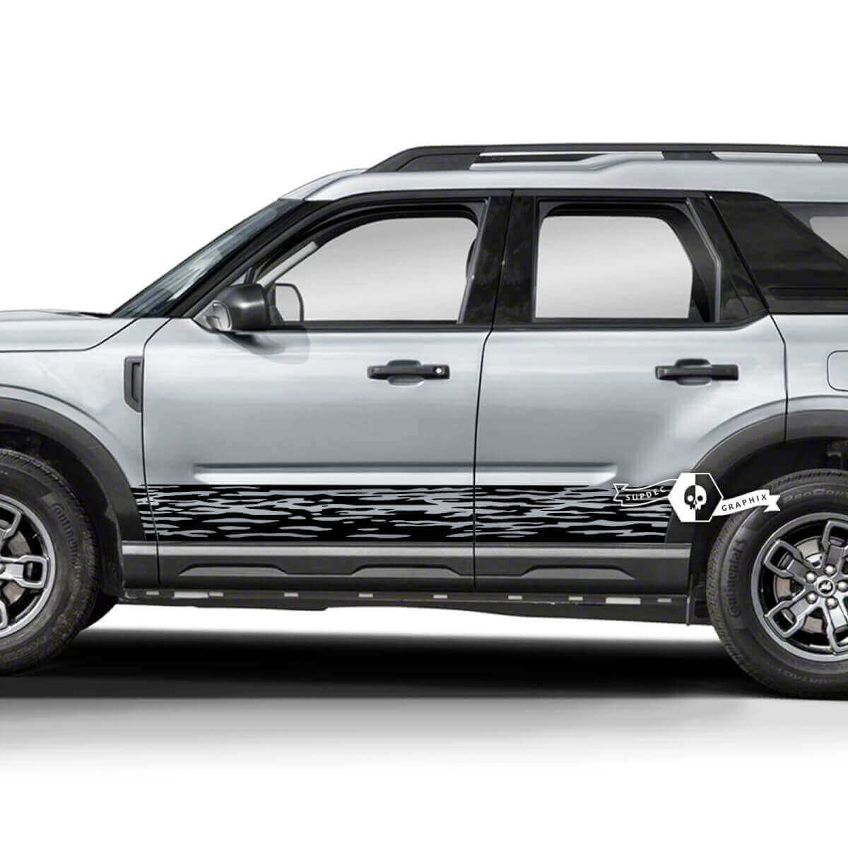 Destroyed Dazzle Paint Splash Rocker Panel Side Decals Stickers for Ford Bronco