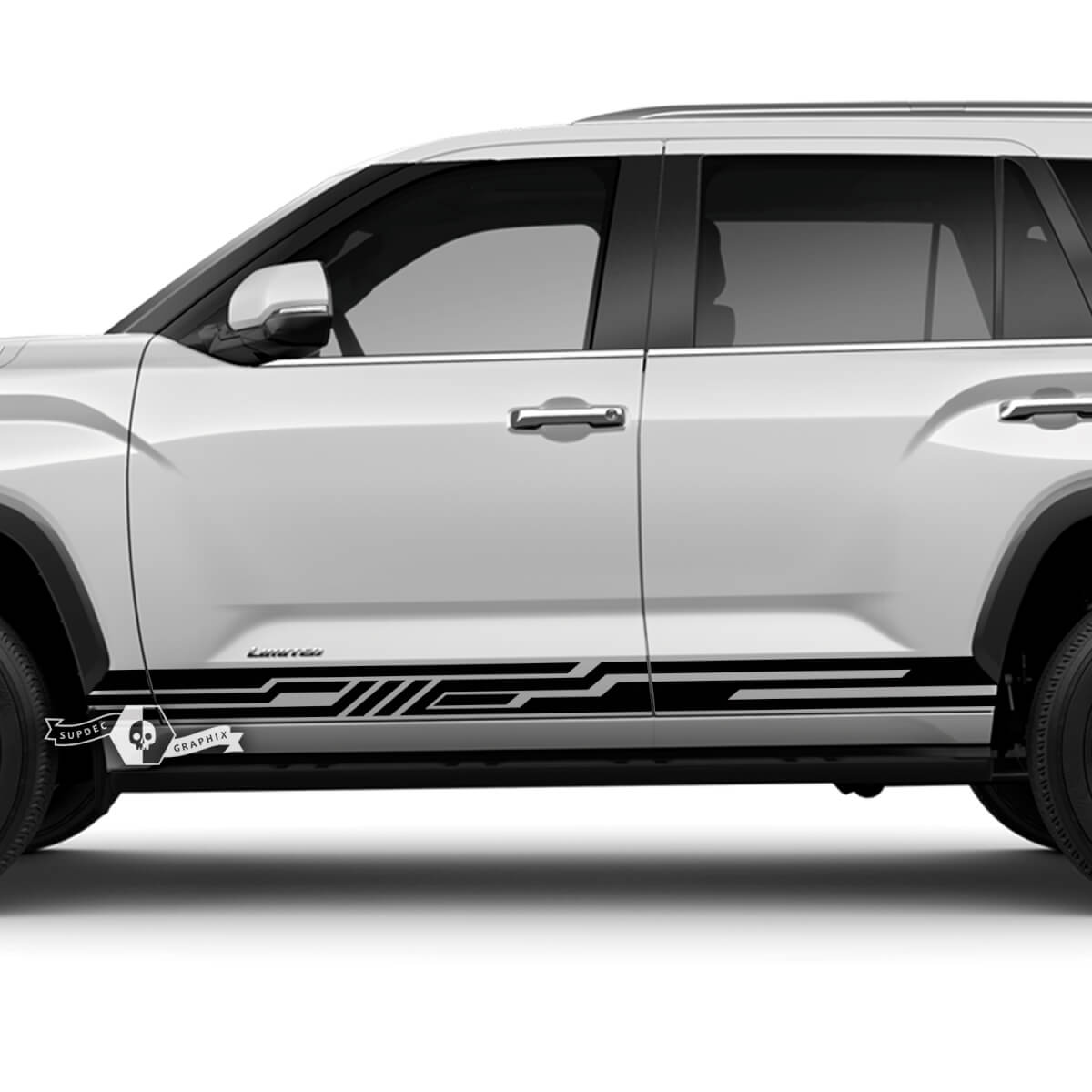 Pair Toyota Sequoia Doors Rocker Panel Stripe Vinyl Stickers Decal fit Toyota Sequoia 
