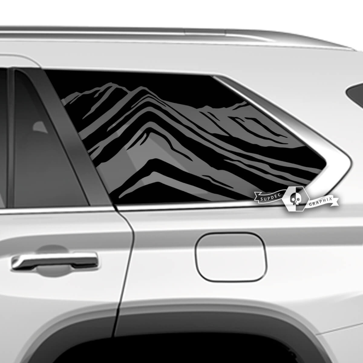 Pair Toyota Sequoia Door Side Window Mountains Vinyl Decal Stickers fit Toyota Sequoia