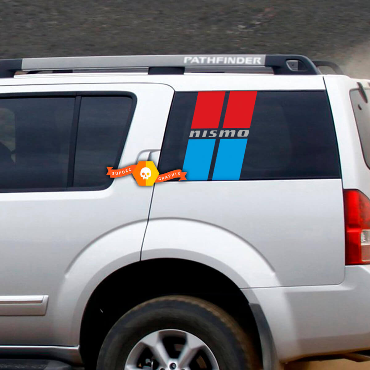 NISMO Style Racing Stripes Rear Side Window Vinyl Decals for Nissan Pathfinder R51