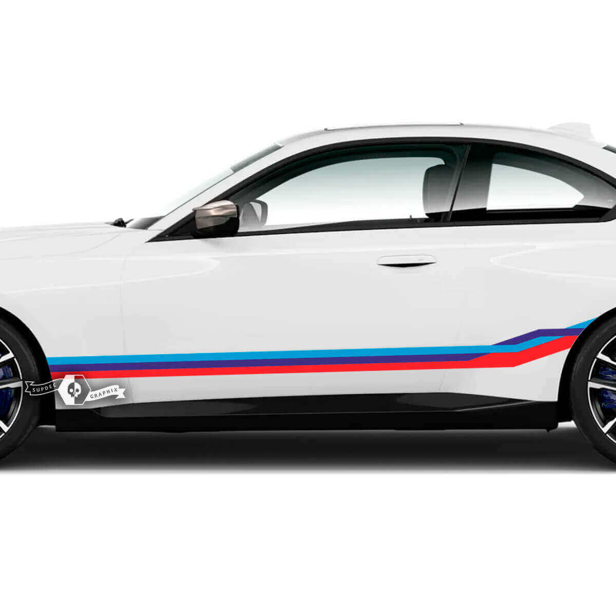 M-Style Side Stripes Vinyl Decals Kit for BMW M2 M240 G42 F22 F87