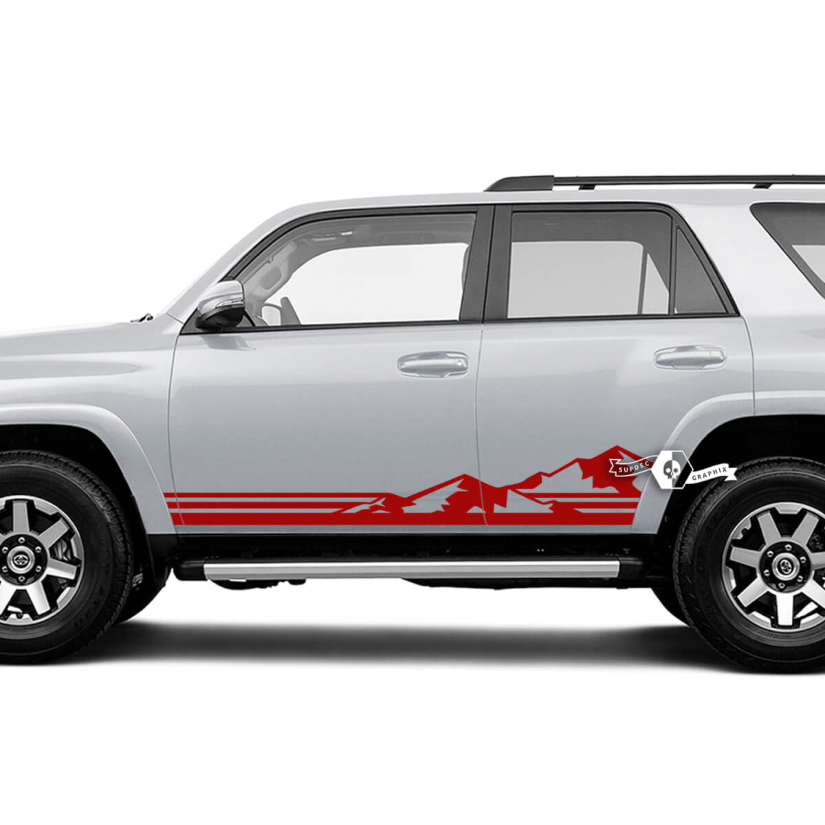 Mountain Peaks Stripes Side Vinyl Decal Sticker for Toyota 4Runner
